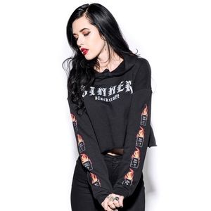 Blackcraft sinner cropped hoodie